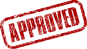 Red letter stamp approved