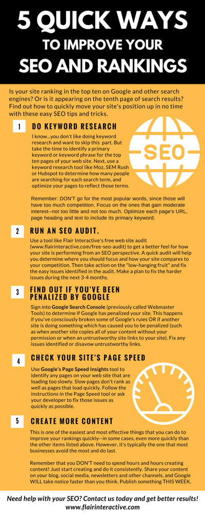 [INFOGRAPHIC] 5 quick ways to improve your SEO and rankings