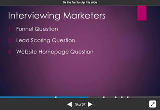 questions to ask inbound marketing interviewees